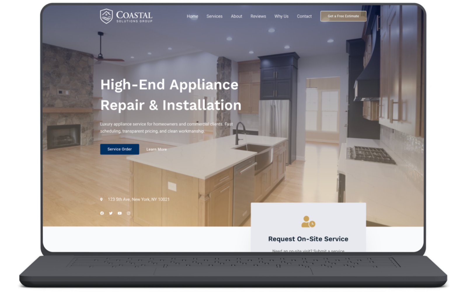 csg website on laptop